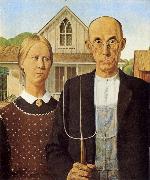 Grant Wood American Gothic France oil painting artist